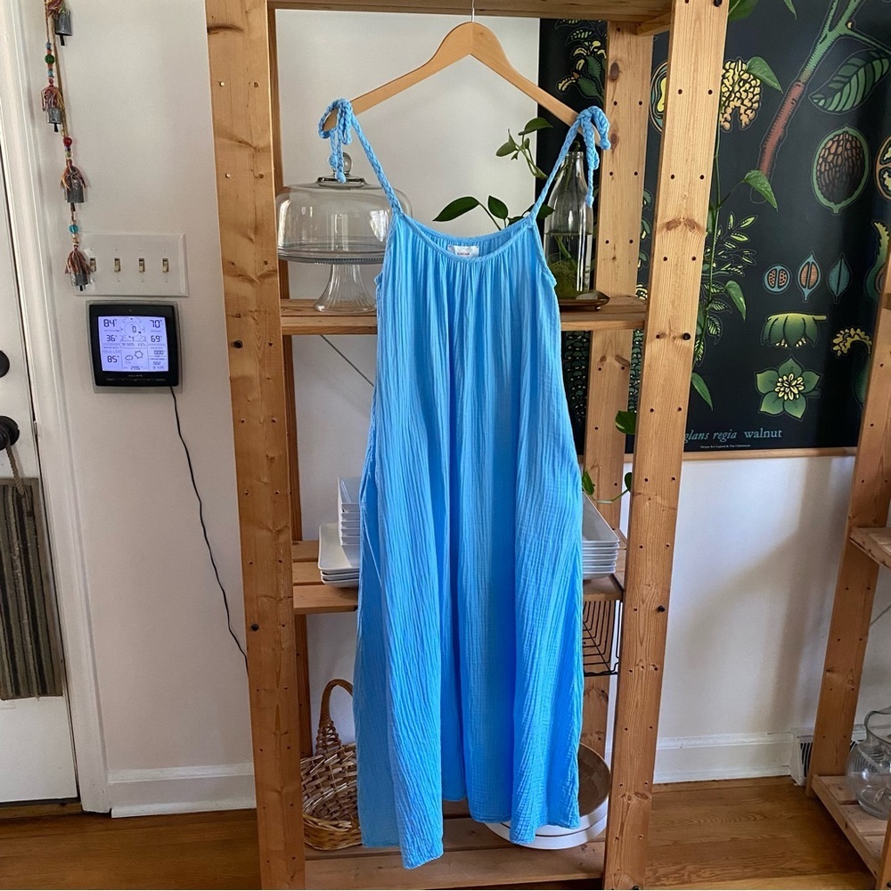 XiRENA Blue Cotton Gauze Joli Maxi Midi Dress XS - Picture 2 of 14